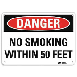 Lyle Danger No Smoking Sign,7 in x 10 in,Alum U3-1863-RA_10X7