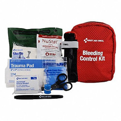 First Aid Only Bleeding Control Kit,14pcs,5.5x7.5",Red 91136