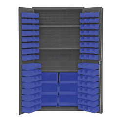 Durham Mfg Bin Cabinet,72"x36"x24",Gray,102BlueBns 2501-BDLP-102-3S-5295