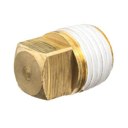 Sim Supply Square Head Plug, Brass, 1/4 in, MNPT  ZUSA-PF-10710