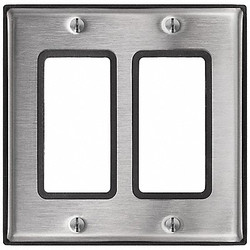 Leviton Decora Device Wall Plate,Silver,4.68" W 84409-G40