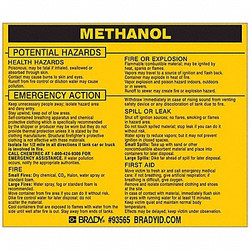 Brady Chemical Label,3-3/4inHx4-1/2inW,PK25  93565
