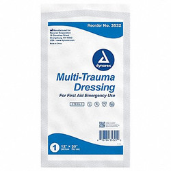 Dynarex Multi-Trauma Dressing,WHT,30"L,12"W,PK50  3532