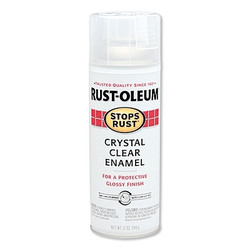 Stops Rust Clear Enamel Spray Paint, 12 oz Aerosol Can, Crystal, Glossy Finish