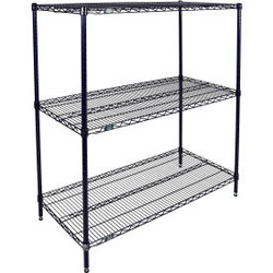 Nexel 3 Shelf Nexelon Blue Wire Shelving Unit Starter 42""W x 24""D x 54""H