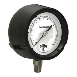 Winters Pressure Gauge,4-1/2" Dial Size,Black PAL6008ALT-STAT