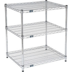 Nexel 3 Shelf Chrome ESD Wire Shelving Unit Starter 60""W x 12""D x 34""H