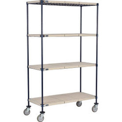 Nexel 4 Shelf Truck Nexelite 48""W x 24""D x 60""H Polyurethane Swivel Casters