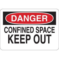 Condor Danger Sign,Vinyl,Confined Space,7 in. W 35GF37