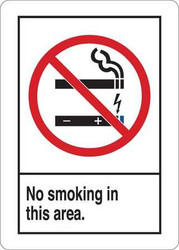 Condor No Smoking Sign,Text and Symbol,10 in. W 35FZ87