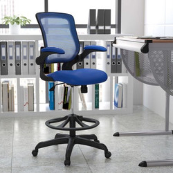 Flash Furniture Blue Mesh Drafting Chair BL-ZP-8805D-BLUE-GG