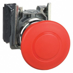 Schneider Electric EmergencyStopPushButton,NonIllum,Red,1NC XB4BT842
