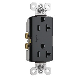 Legrand Receptacle,Gray,20 A,2P3W,Back; Side,1PK TR26352RGCC6