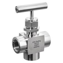 Usa Sealing Needle Valve,Angled Fitting Style,316 SS  ZUSA-VLV-103