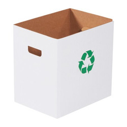 Partners Brand Corrugated Trash Cans,w/Recycle,PK20 CRR7R