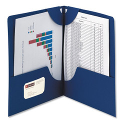 Smead Folder,2 Pocket,Leatherette,Blue,PK25 87982