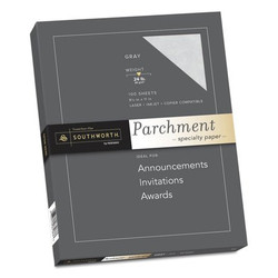 Southworth Paper,Parchment,24No,Gray,PK100 P974CK