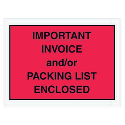 Tape Logic Invoice/Packing List Envelopes,PK1000 PL418