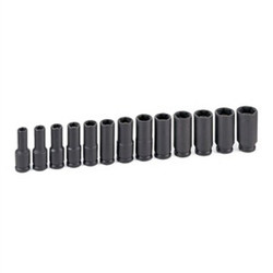 Grey Pneumatic Socket Set,3/8"D,D Met,13pcs. 1213MDG