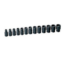 Grey Pneumatic Socket Set,3/8"D,Metric Mag,13pcs. 1213MG