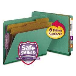 Smead Classification Folder,End Tab,Green,PK10 26785