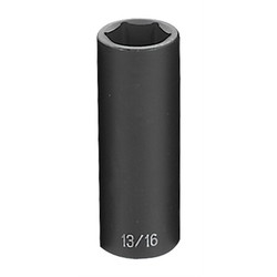 Grey Pneumatic Impact Socket,13/16",1/2"D,6pt. D 2026D