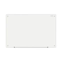 Universal Frameless Glass Marker Board,36"x24",Whi UNV43232