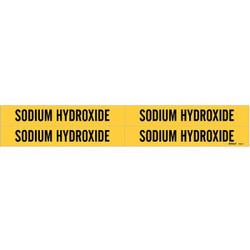 Brady Pipe Mrkr,Sodium Hydroxide,1 1/8in H 7263-4