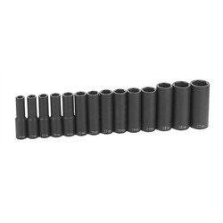 Grey Pneumatic Metric Socket Set,D,14pcs. 1412MD