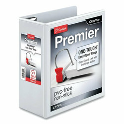 Cardinal Binder,Easy Open,D,Clear View,4",White 10340