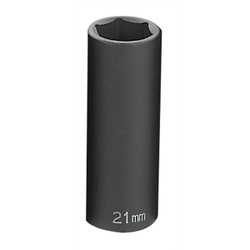 Grey Pneumatic Socket,21mm,1/2"D,Impact,6pt.,D 2021MD