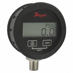 Dwyer Instruments Digital Pressure Gauge,3" Dial Size,Blk DPGWB-09