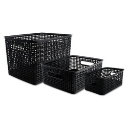Advantus Weave Bins,Black Plastic,3 Bins,PK3 AVT-40329