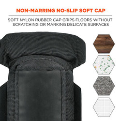 Ergodyne Knee Pad,UNIV,Clip,Hook/Loop,Black,PR 450