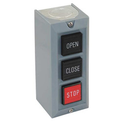 Dayton Control Station, 3 Push Buttons, Blk/Red 20C797
