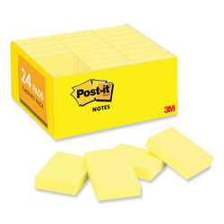 Post-It Note,1.5"X2",Canary,PK24 65324VADB