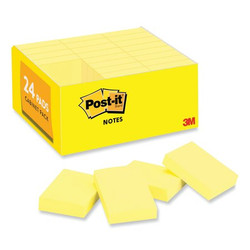 Post-It Note,1.5"X2",Canary,PK24 65324VADB