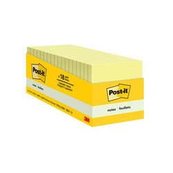 Post-It Note,Post-It,Yellow,PK18 654-18CP