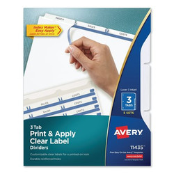 Avery Dennison Laser/Inkjet Dividers,3 Tab,PK5 11435