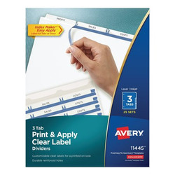 Avery Dennison Laser/Inkjet Dividers,3Tab,PK25 11445