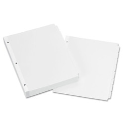 Avery Dennison Index, Binder Tabs,8 Tab,White,PK24 11507