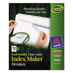 Avery Dennison Index Divider,12 Tab,White,PK5 11582