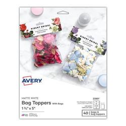 Avery Dennison Bag,Topper Labels,White,PK40 22801