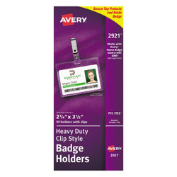 Avery Dennison Badge Holder Clip,50,Clear,PK50 2921