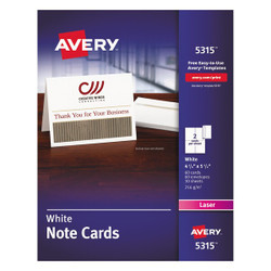 Avery Dennison Note Cards,Laser Printer,4.25x.5,PK60 5315