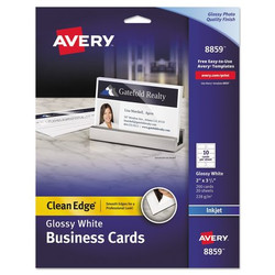 Avery Dennison Clean Edge Business Cards,2-Sided,PK200 8859