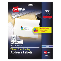 Avery Dennison Inkjet Address Labels, 30Sheets,PK600 8250