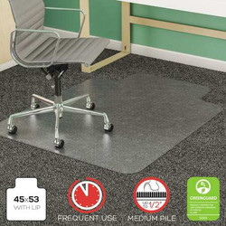 Deflecto Chairmat,45x53 Lip,Bevel CM14233