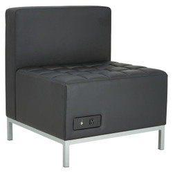 Alera Sofa,Armless,Powered,Black QB8116P