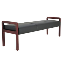 Alera Sofa,Bench,3 Seater,Mahogany/Black RL2419M